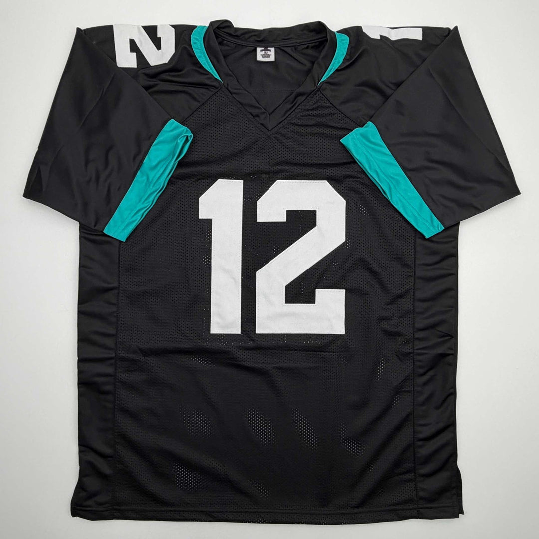 Autographed/Signed Travis Hunter Jacksonville Black Jersey Beckett BAS COA