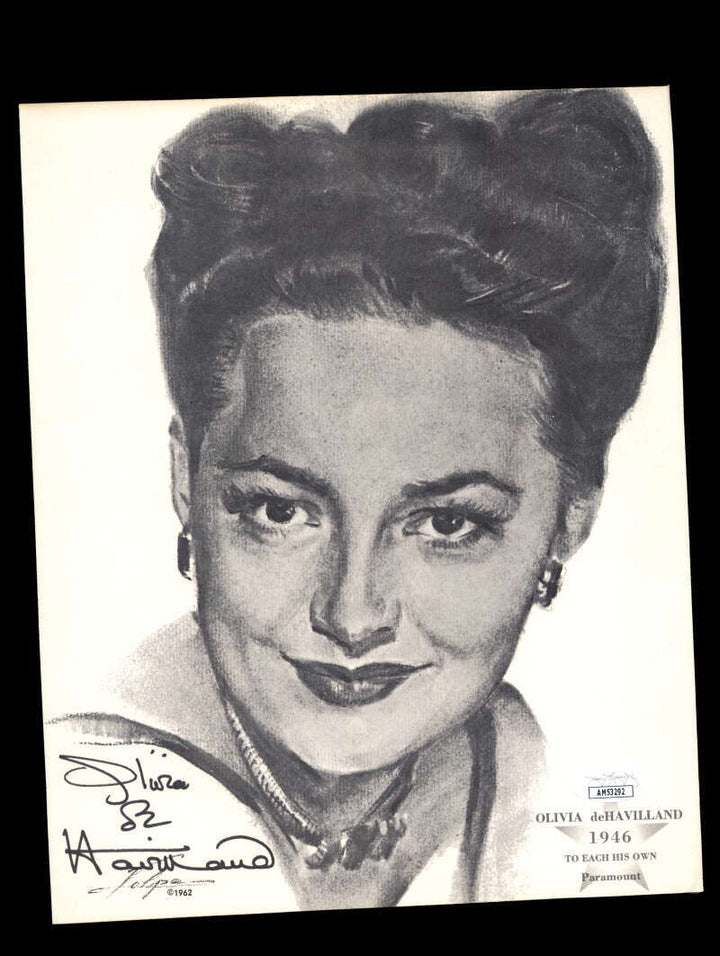 Olivia De Havilland JSA Coa Signed 8x10 Volpe Litho Photo Autograph