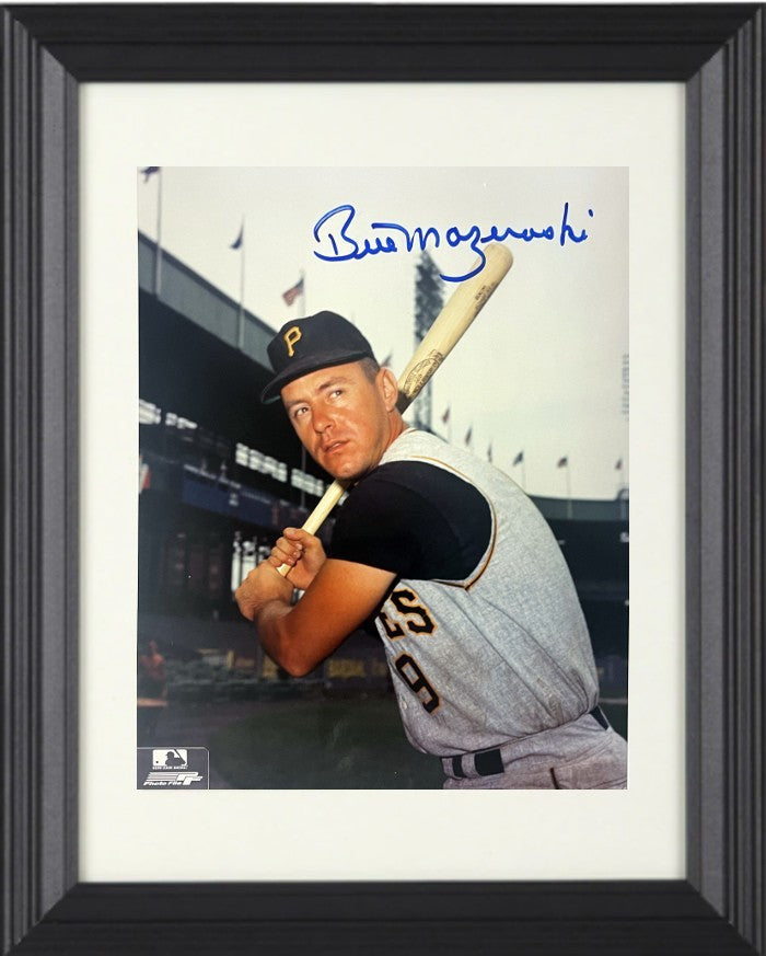 Bill Mazeroski signed Pittsburgh Pirates MLB 8x10 Photo Framed- COA/Show Ticket