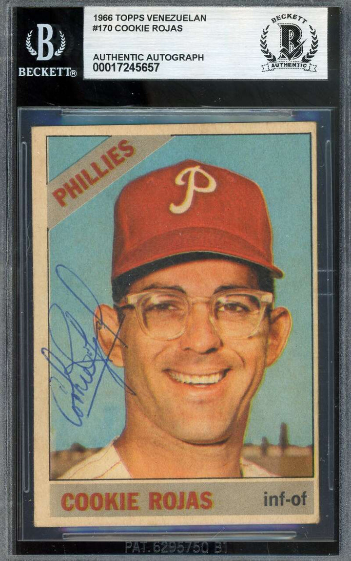 Cookie Rojas Beckett BAS Signed 1966 Topps Venezuelan Autograph