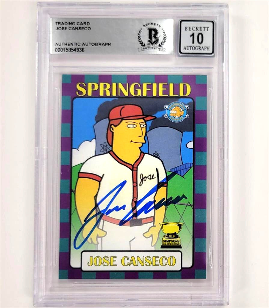 Jose Canseco autograph The Simpsons signed Isotopes card Beckett BGS BAS 10 Auto