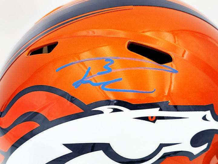 Russell Wilson Auto Broncos Flash Orange Full Size Rep Speed Helmet Fanatics