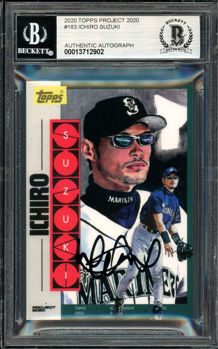 Ichiro Suzuki Auto Topps Project 2020 Jacob Rochester Card 183 Sig 10 /10 BAS
