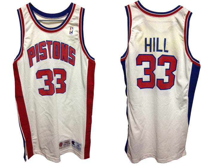 Grant Hill Detroit Pistons game used 1994-95 Rookie Jersey +3 tag Inverse Logo