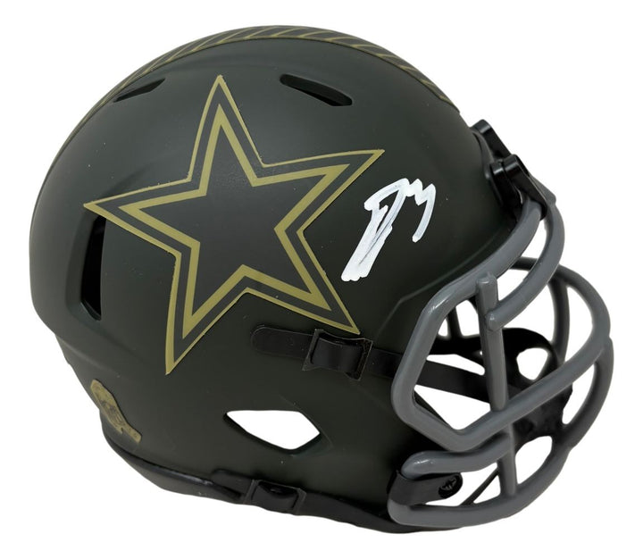 George Pickens Signed Dallas Cowboys Salute To Service Mini Speed Helmet JSA QR