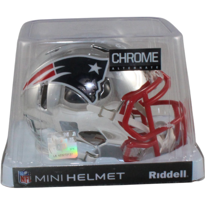 Rob Gronkowski Autographed New England Patriots Chrome Mini Helmet Beckett 54751