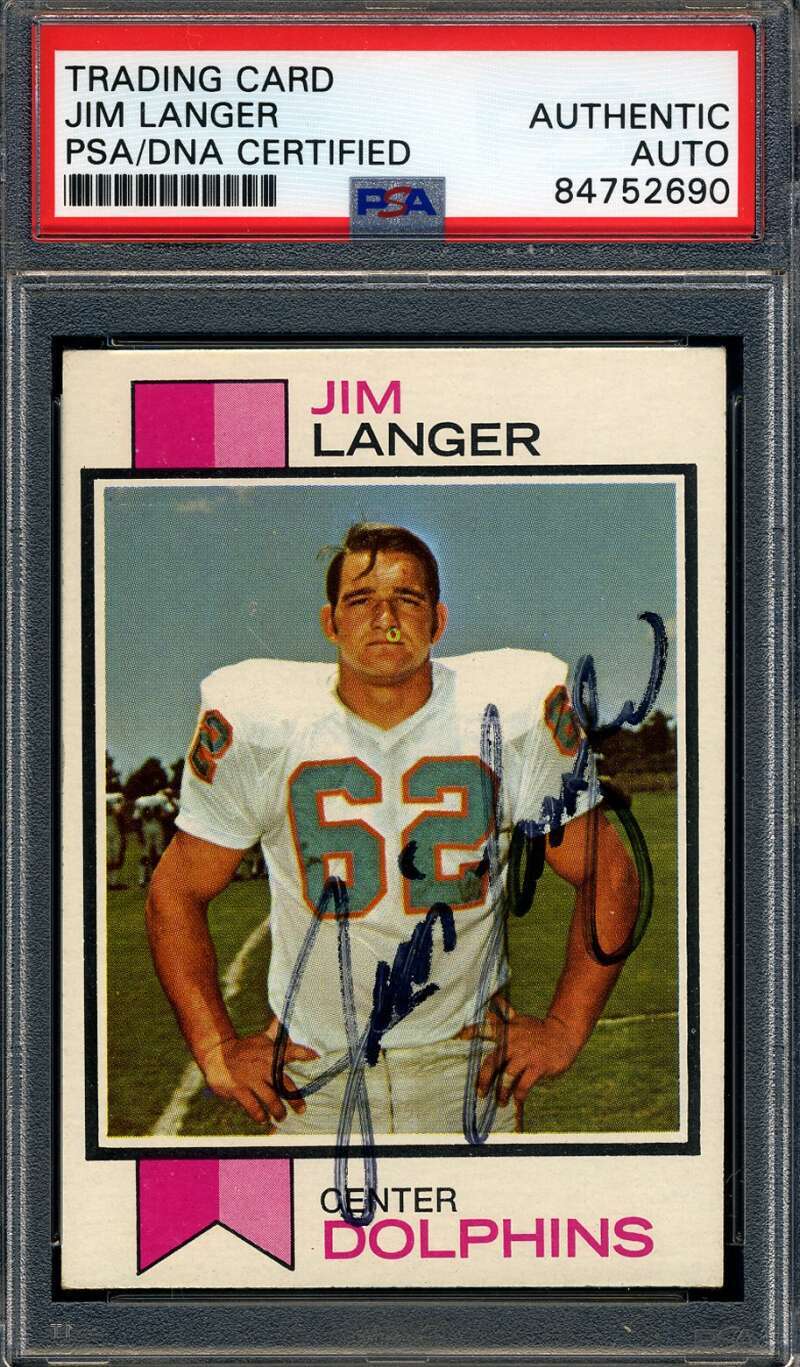 Jim Langer PSA DNA Signed 1973 Topps Rookie Autographed