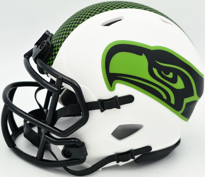 Nick Emmanwori Auto Seahawks Lunar Eclipse White Speed Mini Helmet Beckett Wit