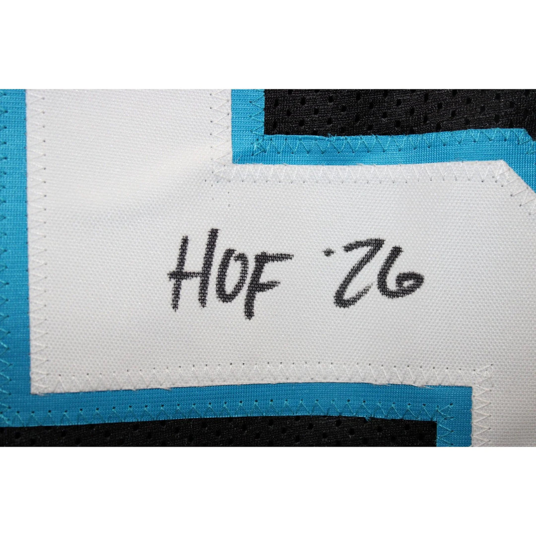 Luke Kuechly Autographed Pro Style Sz XL Jersey Black HOF Beckett Witness 58504