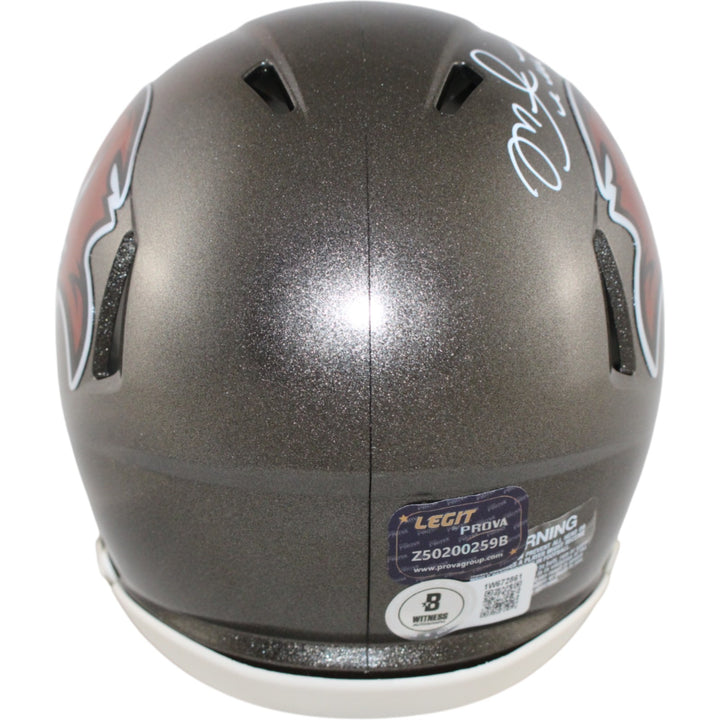 Mike Alstott Signed Tampa Bay Buccaneers TB Mini Helmet Beckett Witness 39818