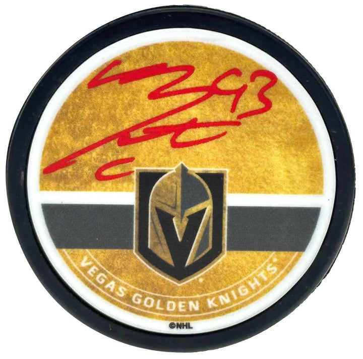 Mitch Marner Autographed Vegas Golden Knights Puck Signed Inscriptagraphs JSA