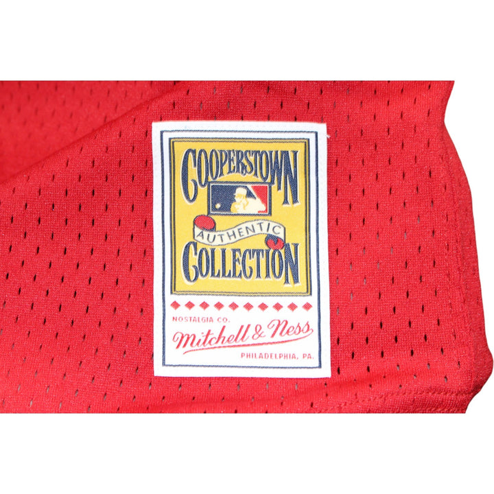 Ozzie Smith Autographed St Louis Cardinals Mitchell Ness Red Jersey FAN 43345