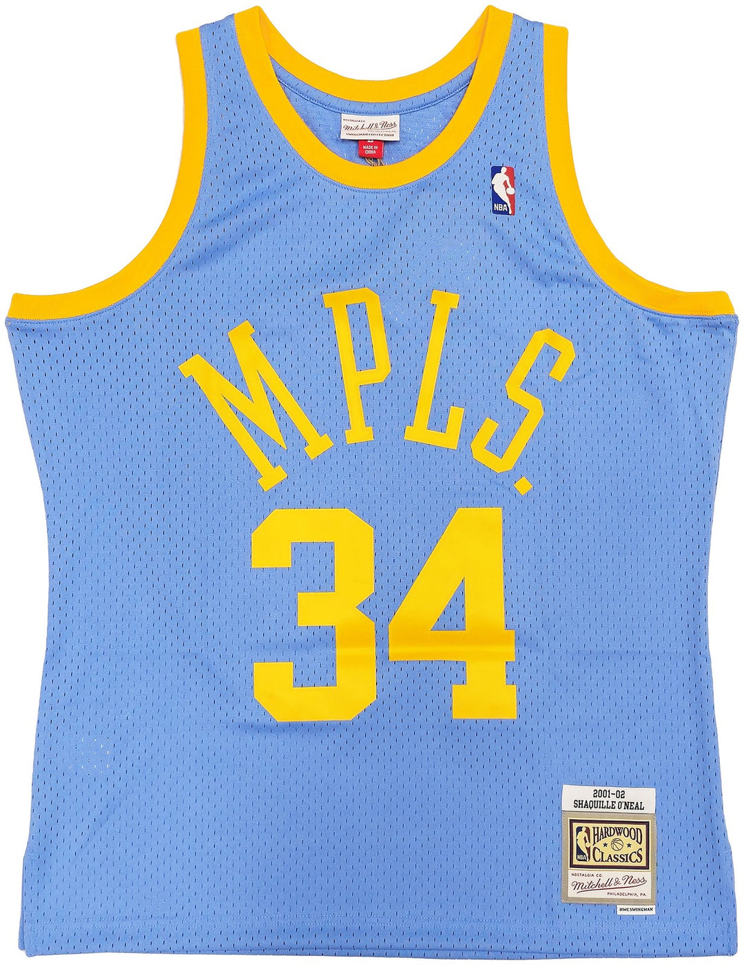 Lakers Shaquille ONeal Auto Blue Auth Mitchell Ness 01 HWC Swingman Jersey L BAS