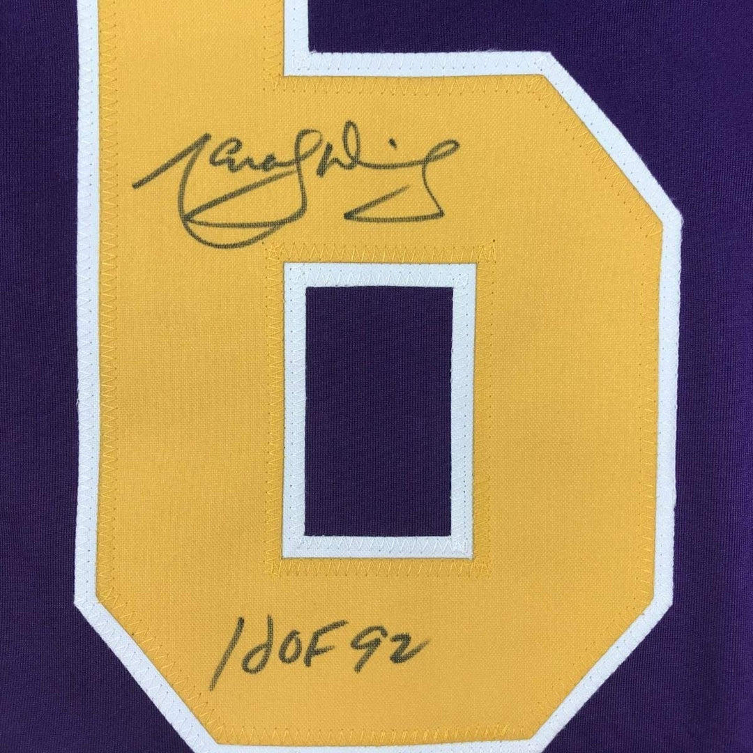 Signed MARCEL DIONNE HOF 92 Los Angeles LA Purple Jersey JSA COA