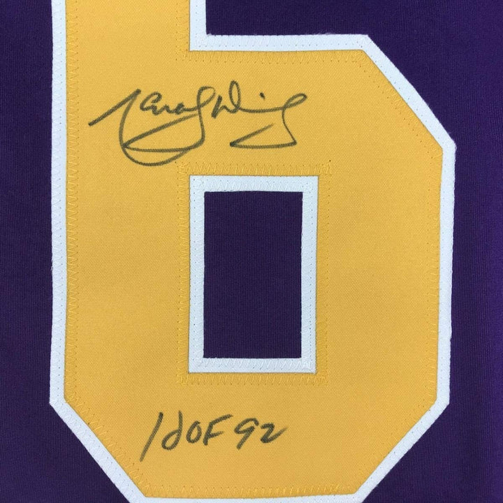 Signed MARCEL DIONNE HOF 92 Los Angeles LA Purple Jersey JSA COA