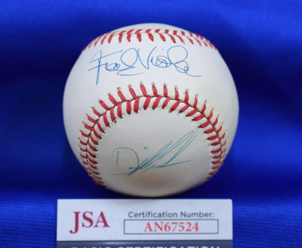 Dwight Doc Gooden Frank Viola JSA Coa Autograph National League Signed Baseball