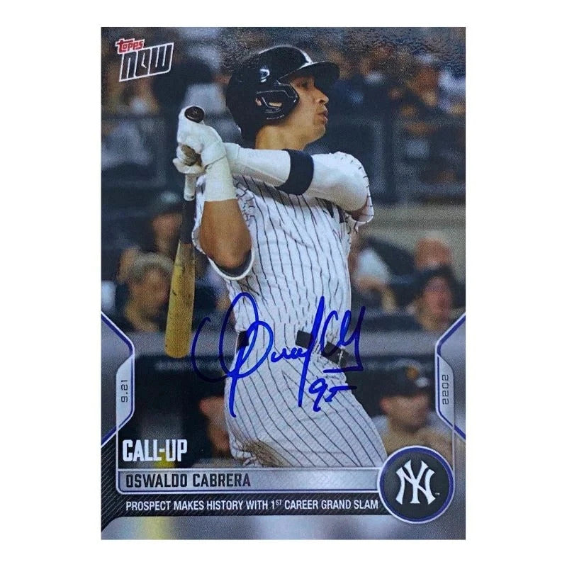 Oswaldo Cabrera New York Yankees Autographed 2022 Topps Now #936 Call-Up Card (CX Auth)