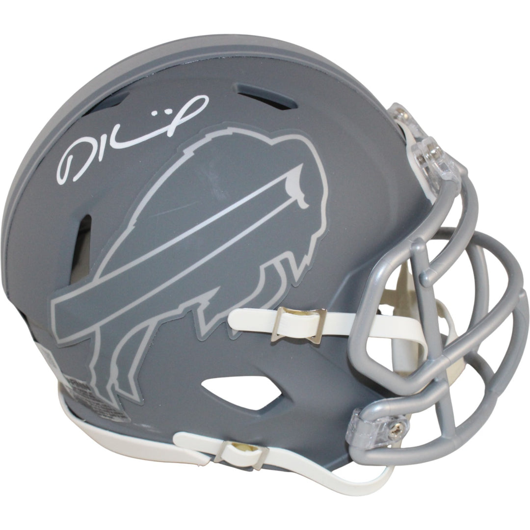 Dalton Kincaid Autographed/Signed Buffalo Bills Slate Mini Helmet Fanatics 53636