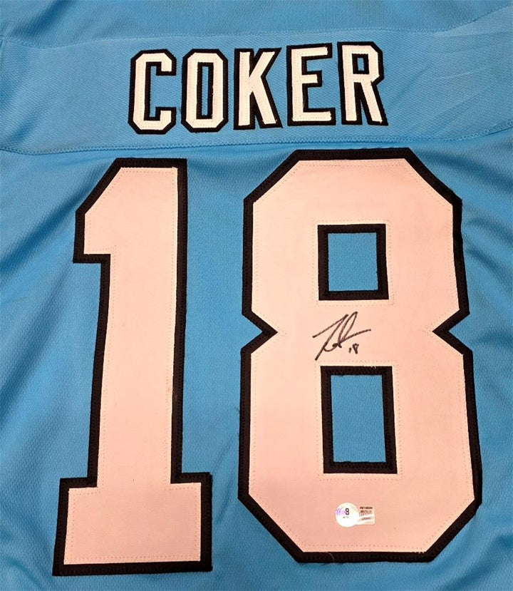 Jalen Coker signed Carolina Panthers Jersey autograph ~ Beckett BAS
