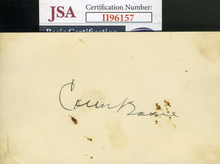 Count Basie JSA Coa Signed 3X5 Index Card Autograph