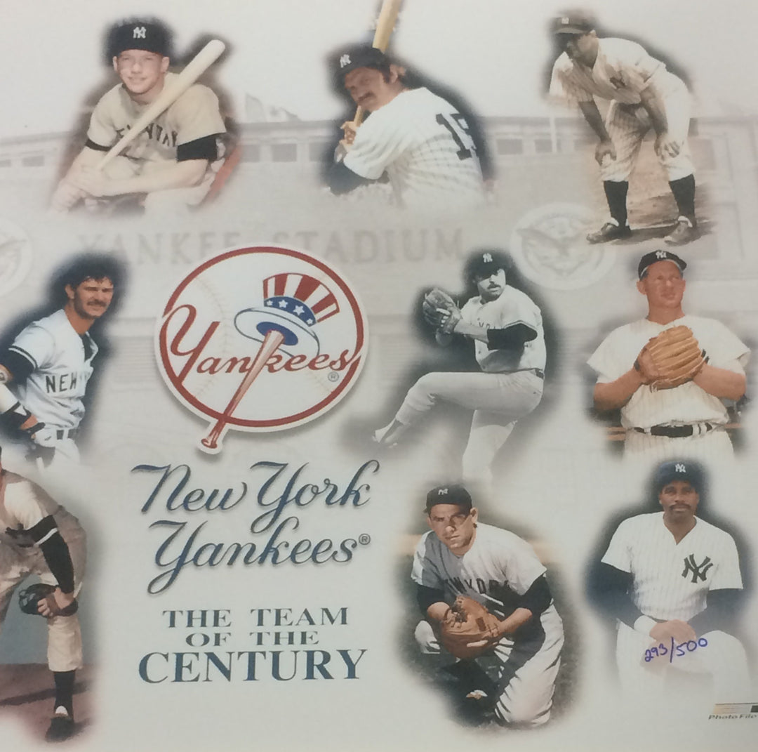 NY Yankees team Century 16x20 photo framed coin Babe Ruth Mickey Mantle LE /500
