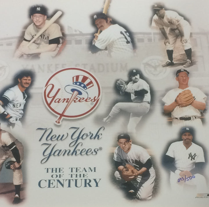 NY Yankees team Century 16x20 photo framed coin Babe Ruth Mickey Mantle LE /500