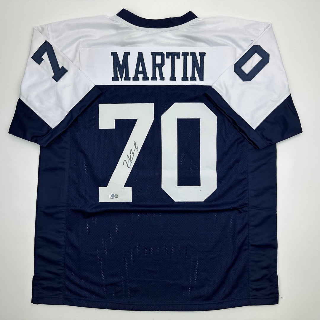 Autographed/Signed Zack Martin Dallas Thanksgiving Day Jersey Beckett COA