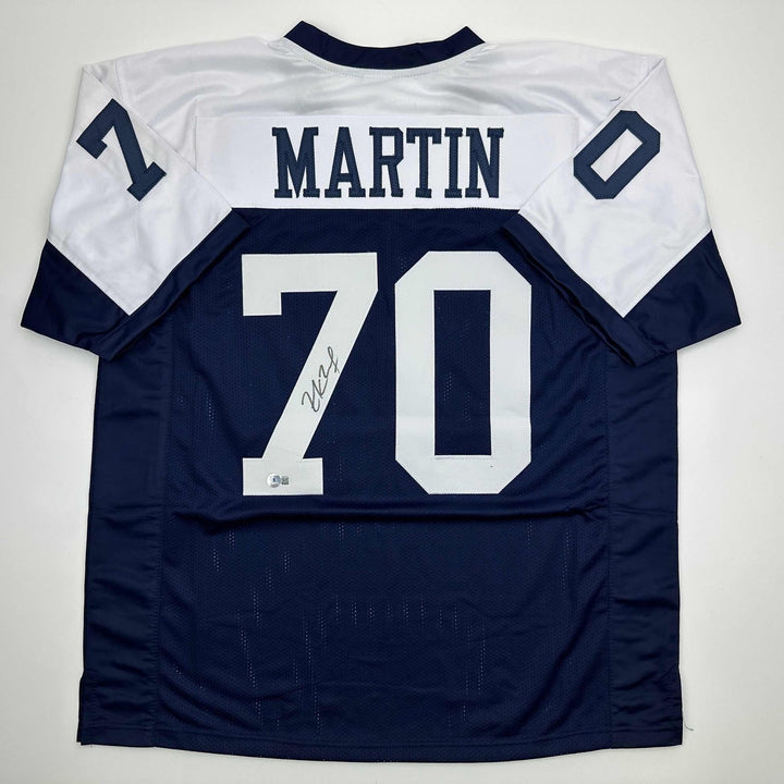 Autographed/Signed Zack Martin Dallas Thanksgiving Day Jersey Beckett COA