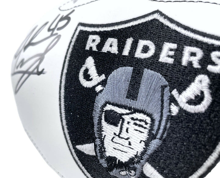 Alec Ingold Signed Las Vegas Raiders Logo Football COA Inscriptagraphs Autograph
