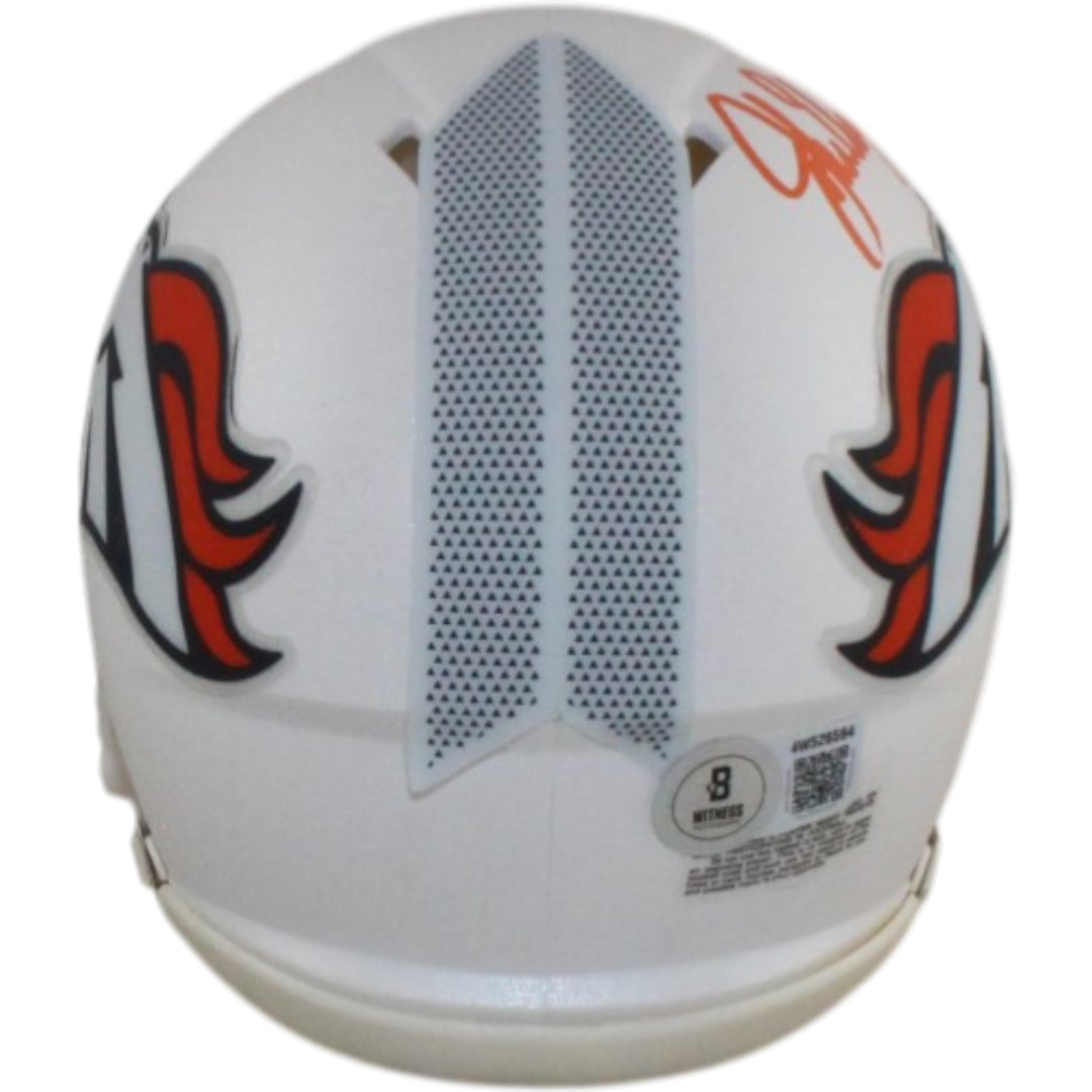 John Elway Autographed Denver Broncos 24 Alt Mini Helmet Beckett Witness 55216