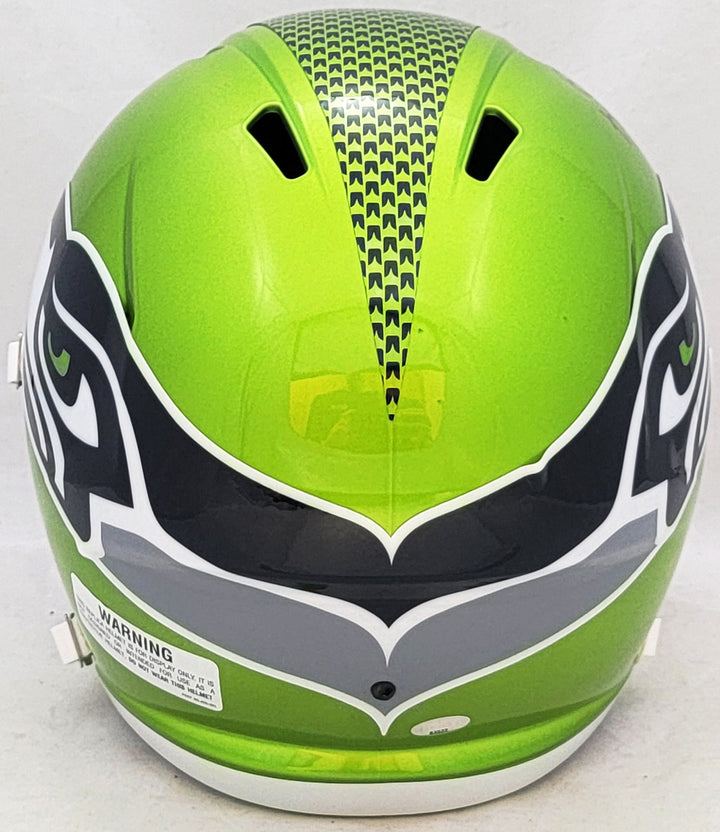 Jim Zorn Auto Seahawks Flash Green Full Size Rep Speed Helmet Go Hawks! MCS Holo