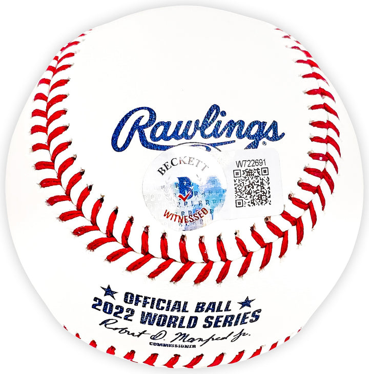 Michael Brantley Signed Official 2022 WS Logo MLB Baseball Astros Beckett BAS