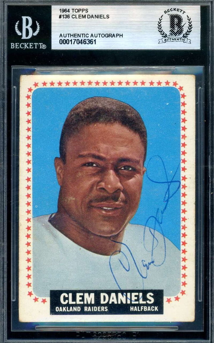 Clem Daniels Beckett BAS Signed 1964 Topps Autograph