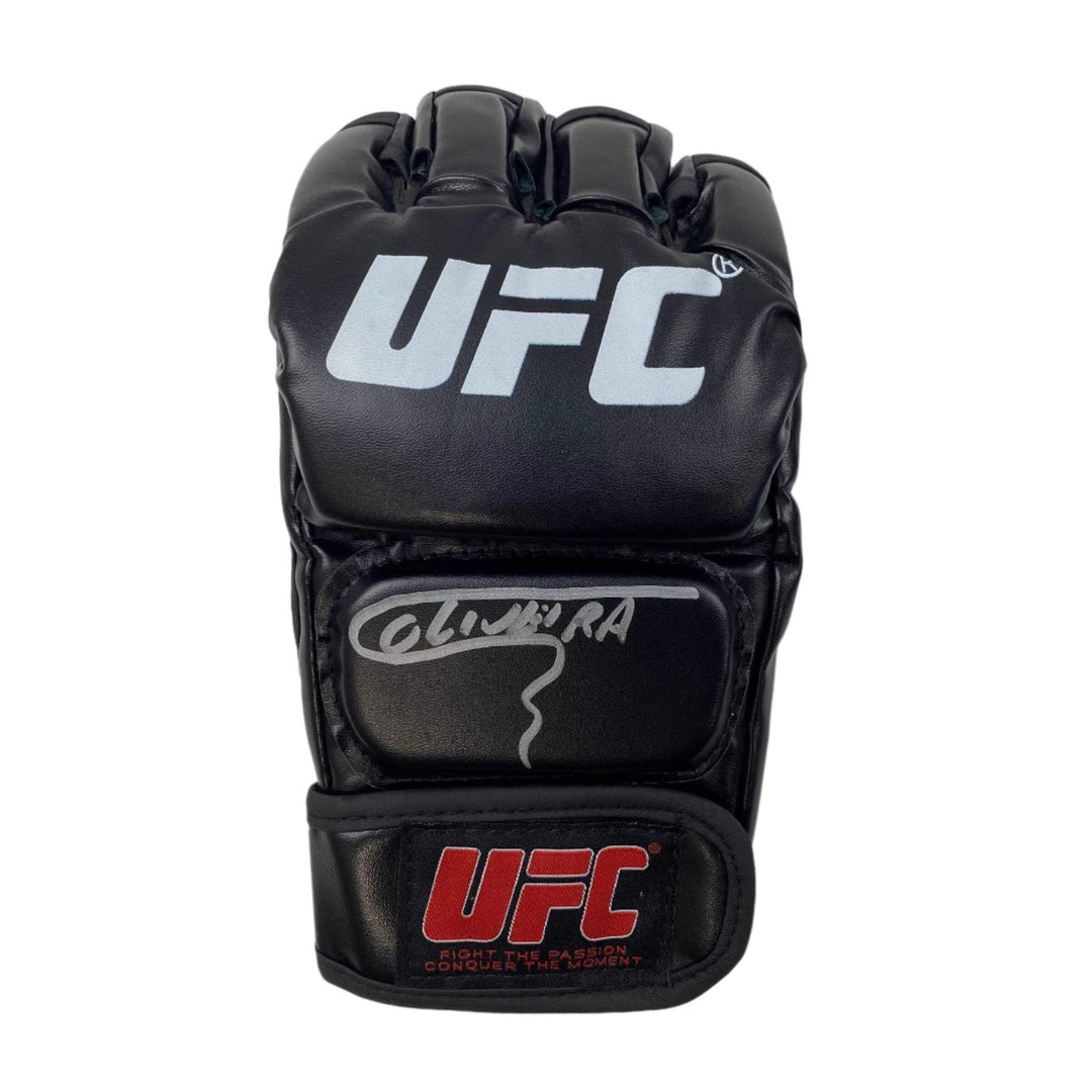 Autographed/Signed Charles Oliveira UFC MMA Black Glove Beckett BAS COA