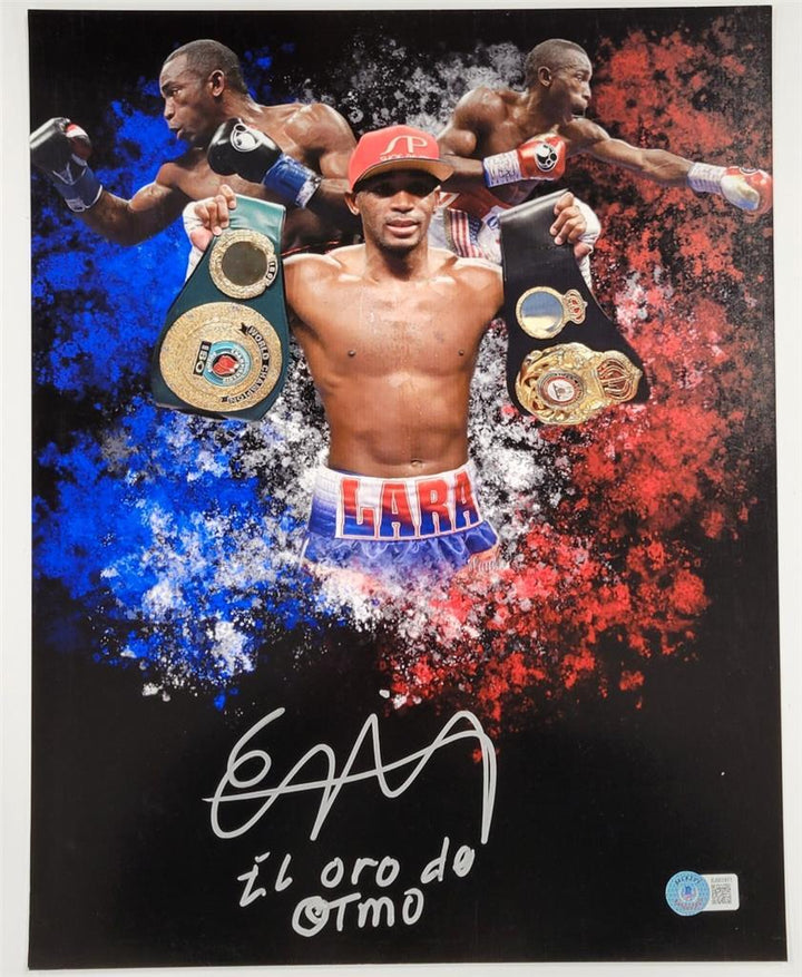 Erislandy Lara signed "El Oro de Guantanamo" 11x14 photo autograph ~ Beckett BAS
