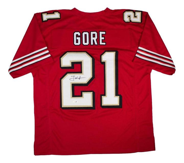 Frank Gore San Francisco Signed T/B Red Football Jersey JSA QR Hologram