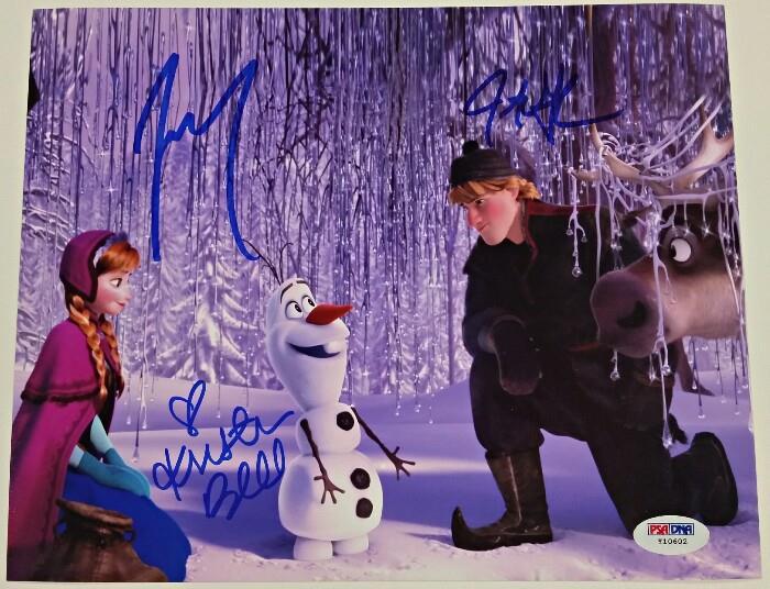 KRISTEN BELL Josh Gad JONATHAN GROFF FROZEN CAST Signed 8x10 Photo PSA/DNA LOA