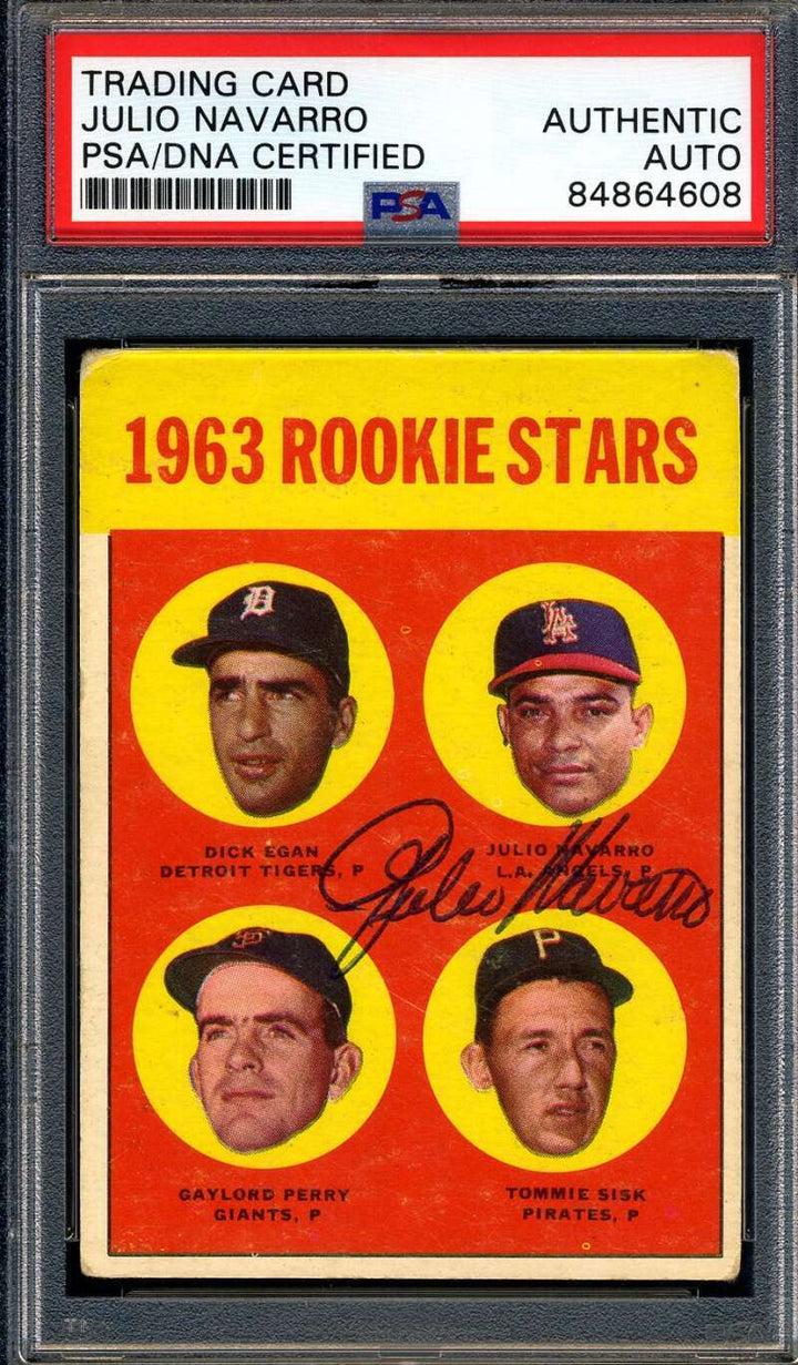 Julio Navarro PSA DNA Signed 1963 Topps Rookie Stars Autograph