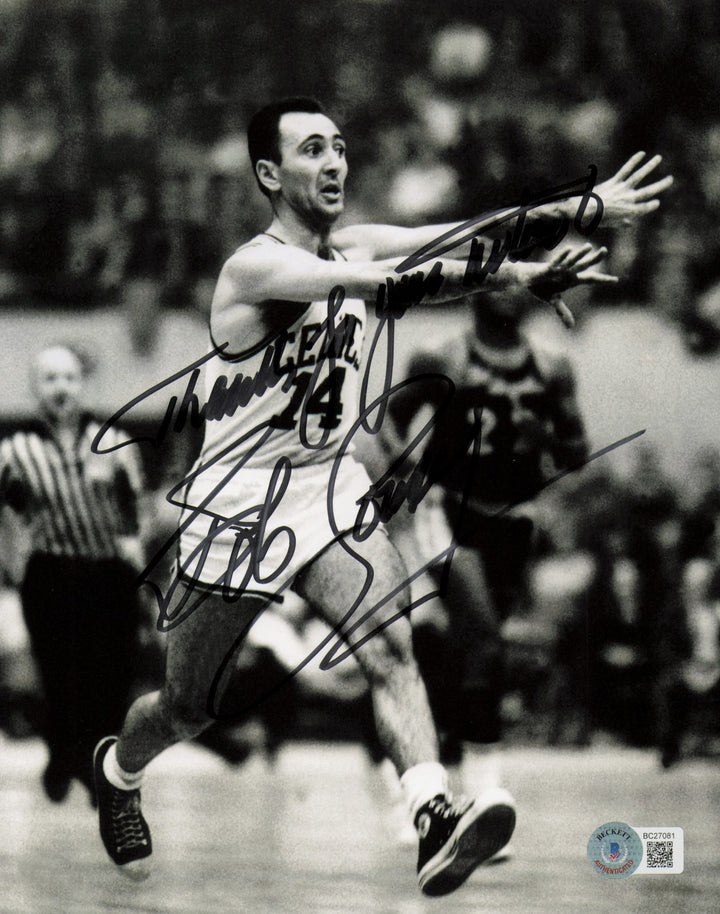 Bob Cousy Signed 8x10 Photo Celtics "Thanks For Your Wishes" Beckett #BC27081
