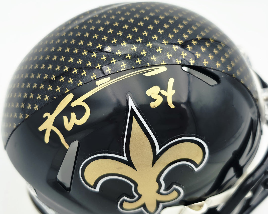 Ricky Williams Signed New Orleans Saints 2022 Alternate Speed Mini Helmet JSA