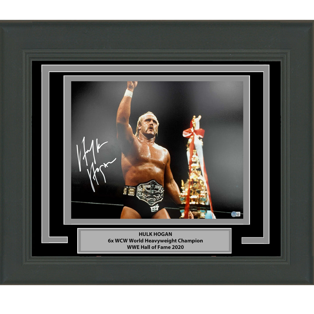 Framed Autographed/Signed Hulk Hogan 16x20 WWE WWF Photo Beckett BAS COA #6
