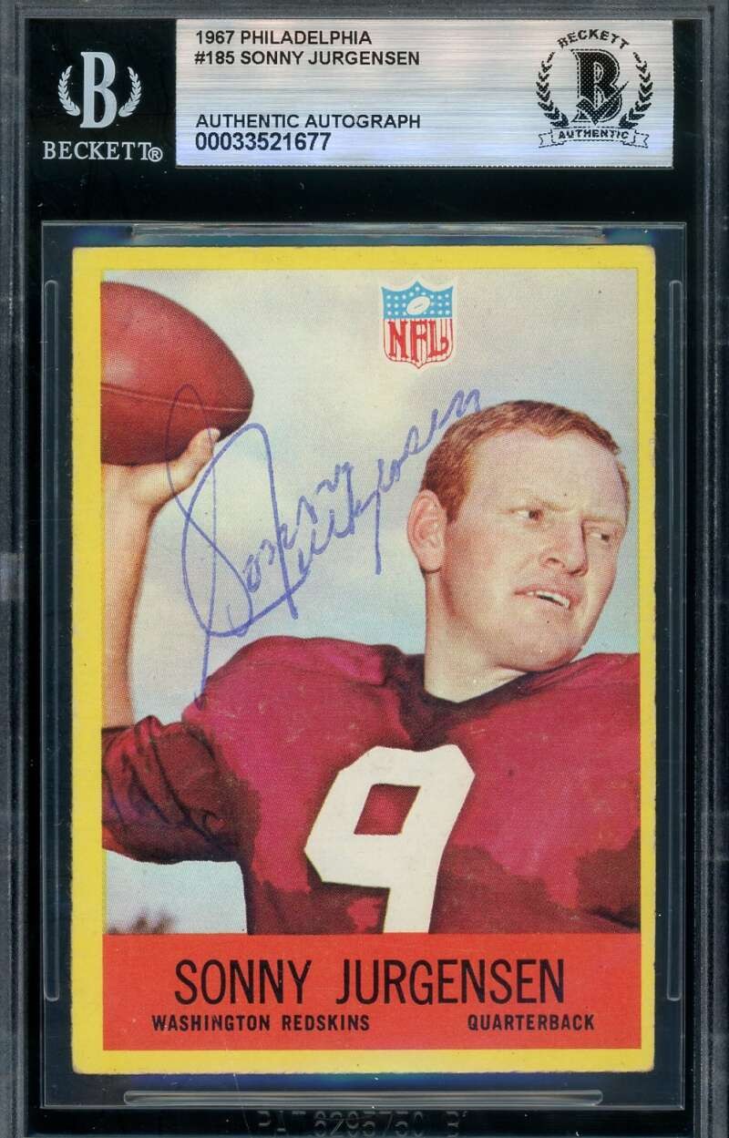 Sonny Jurgensen Beckett BAS Vintage Signed 1967 Philadelphia Autograph