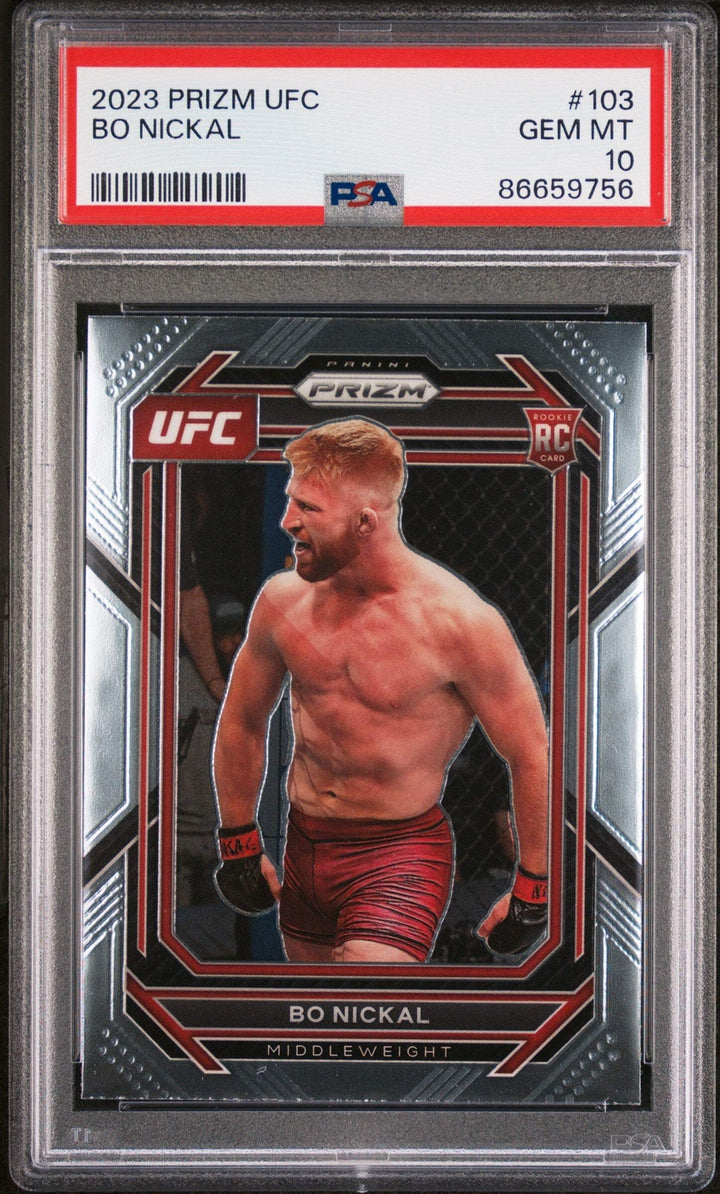 Graded 2023 Panini Prizm UFC Bo Nickal #103 Rookie RC UFC MMA Card PSA 10 Gem