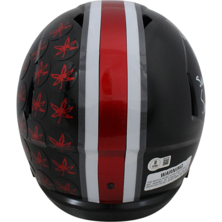 Jack Sawyer Signed Ohio State Buckeyes F/S Helmet Scoop and Score Beckett 49640