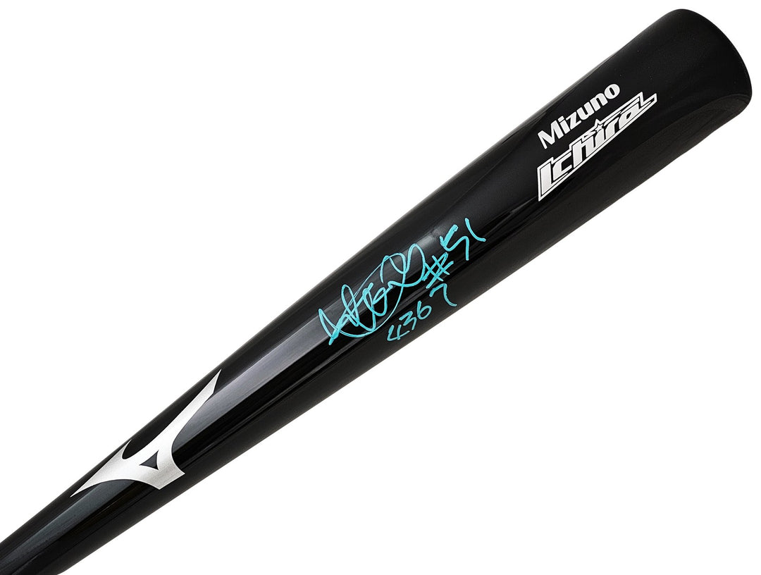 Ichiro Suzuki Signed Black Mizuno Player Model Bat Mariners "#51, 4367" IS Holo