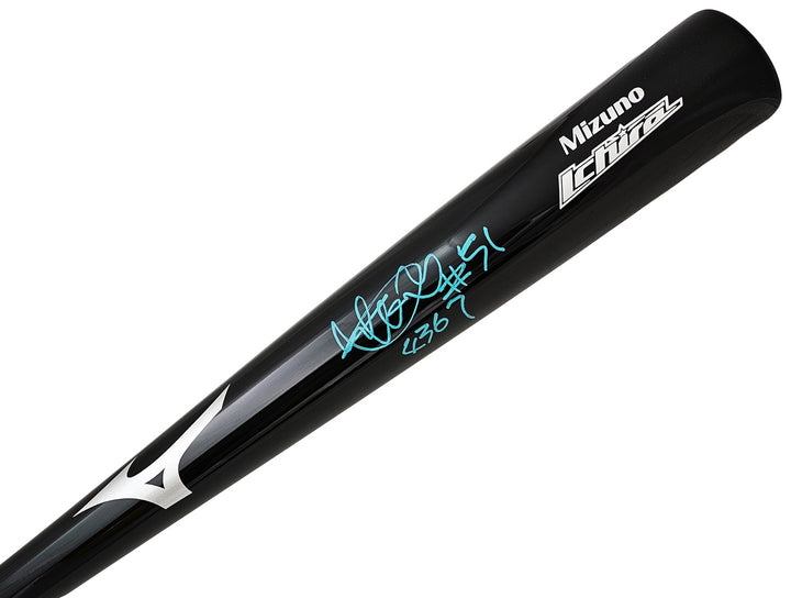 Ichiro Suzuki Signed Black Mizuno Player Model Bat Mariners "#51, 4367" IS Holo