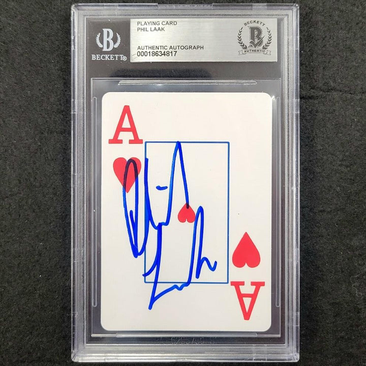 Phil Laak signed Ace of Hearts Playing Card World Series Poker auto Beckett BAS