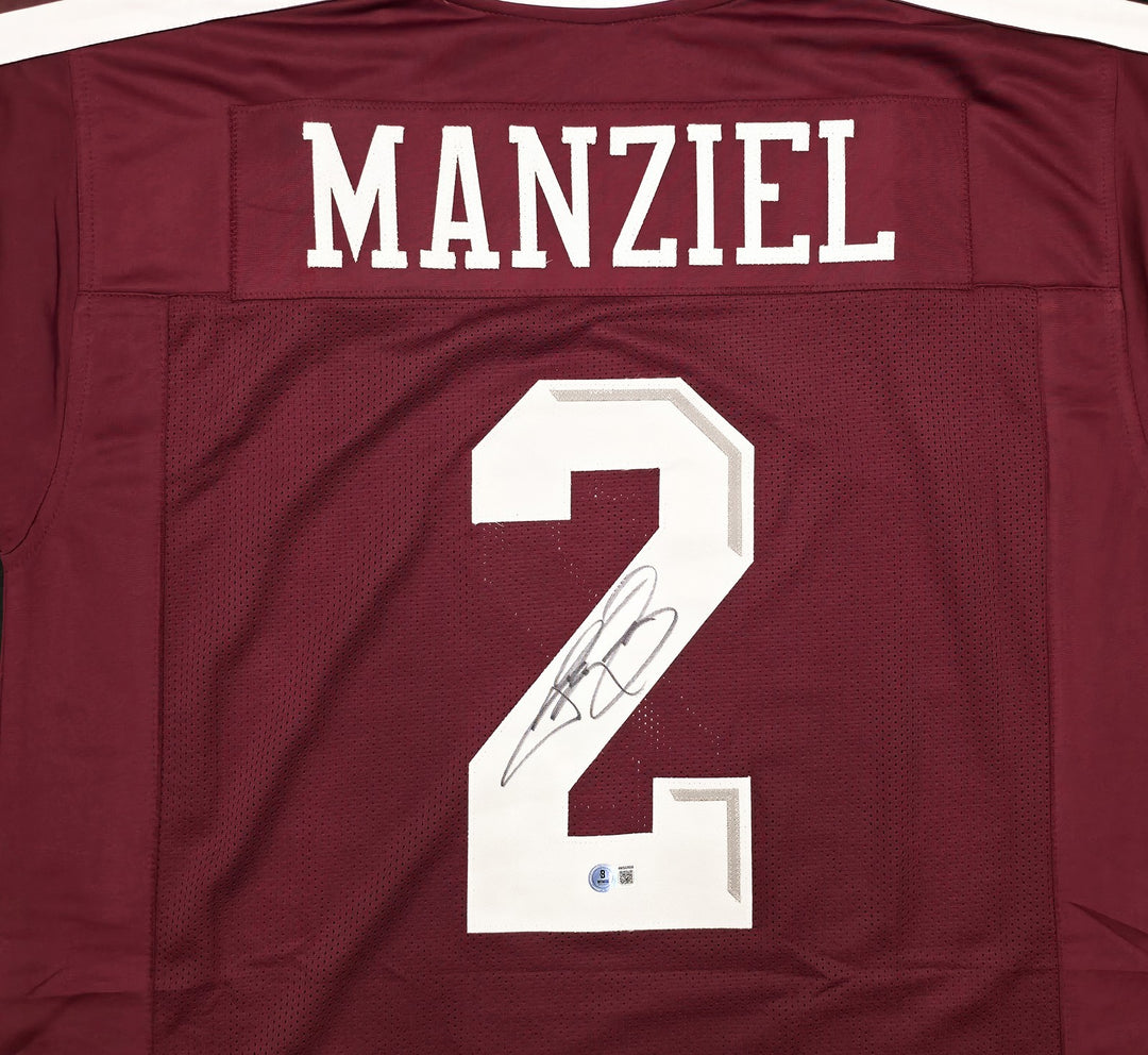 Texas A&M Aggies Johnny Manziel Signed Maroon Jersey Beckett Witness