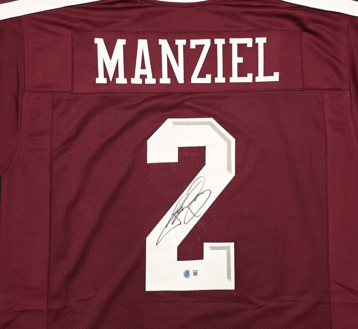 Texas A&M Aggies Johnny Manziel Signed Maroon Jersey Beckett Witness