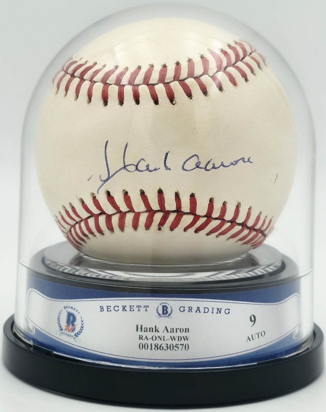 Hank Aaron Signed Official NL Baseball Braves Sig 9 Beckett #18630570